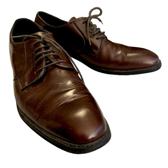 Natha Studios Men's Leather Dress Shoes Oxfords Lace Up 11.5D Brown Office Work - Picture 5 of 10